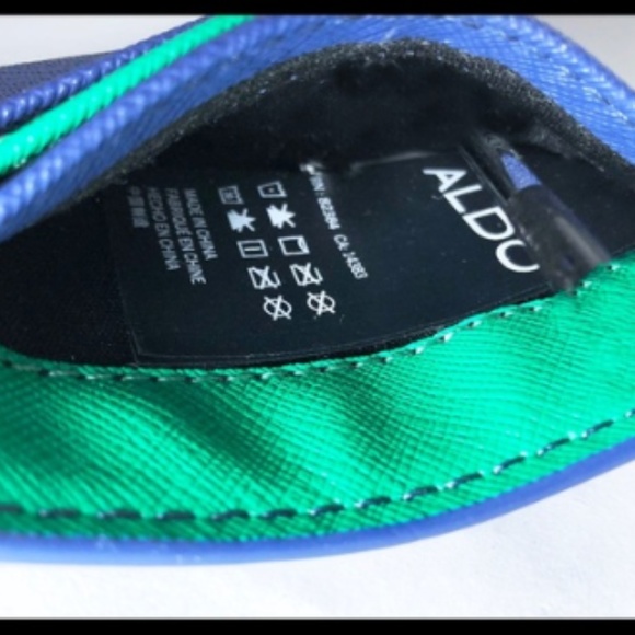 NEW Aldo Slim Wallet Black/Blue/Green - Picture 3 of 4